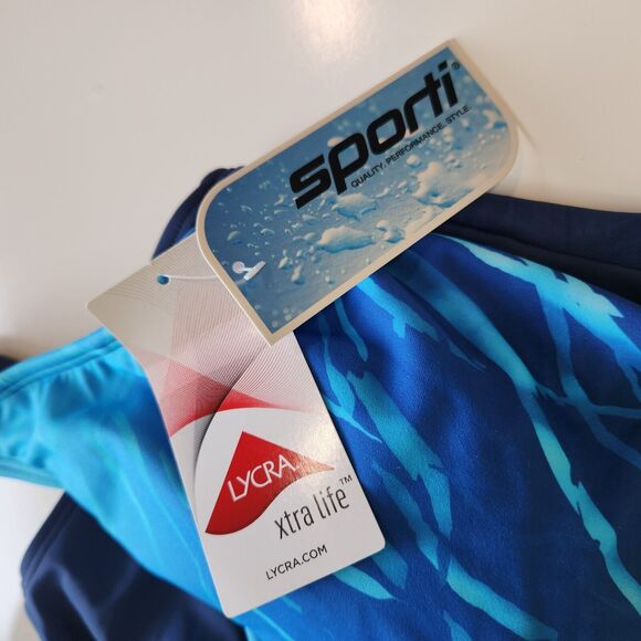 Sportii Women's Conservative Ombre Blue Swimsuit One Piece Gradient‎ Sz 8 - Picture 5 of 10